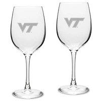 Virginia Tech Hokies 2-Piece 16oz. Traditional White Wine Glass Set