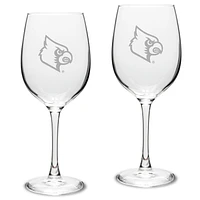Louisville Cardinals 2-Piece 16oz. Traditional White Wine Glass Set