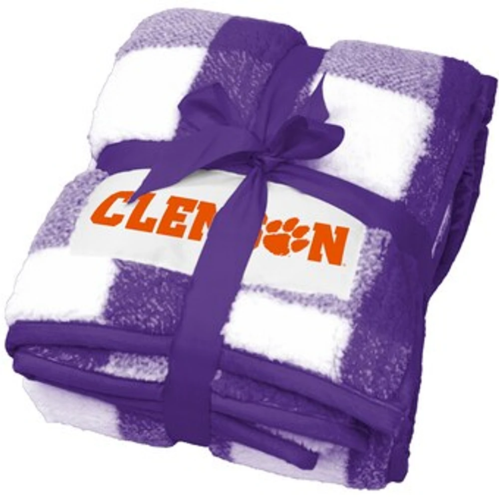 Clemson Tigers 50'' x 60'' Buffalo Check Frosty Fleece Blanket