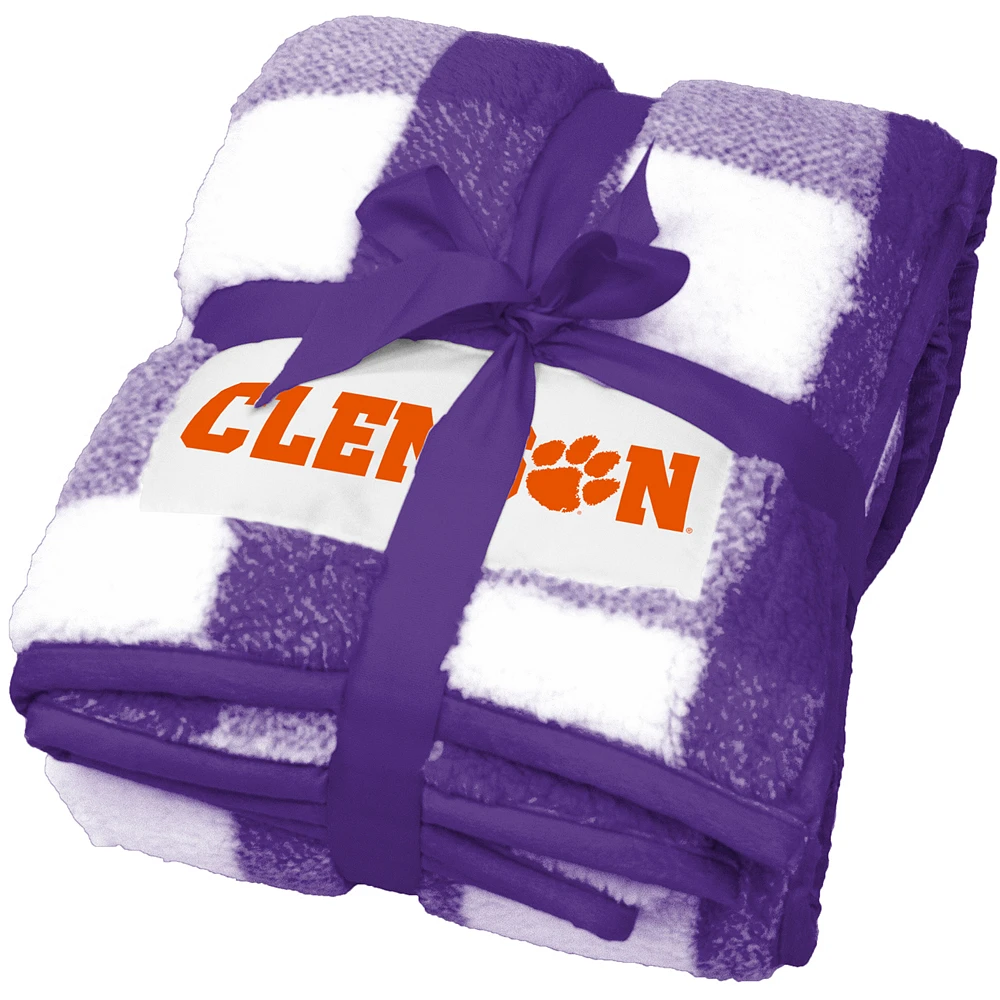 Clemson Tigers 50'' x 60'' Buffalo Check Frosty Fleece Blanket