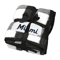 Miami Marlins 50'' x 60'' Buffalo Check Frosty Fleece Blanket