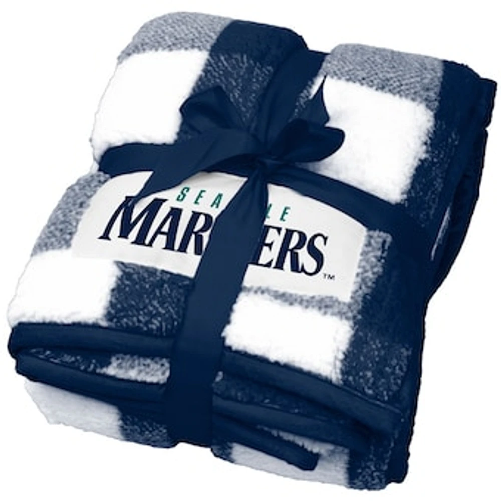 Seattle Mariners 50'' x 60'' Buffalo Check Frosty Fleece Blanket