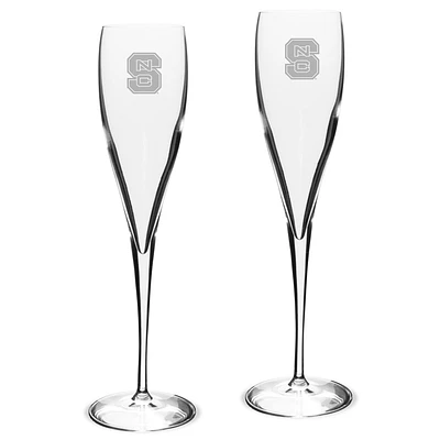 NC State Wolfpack 2-Piece 6oz. Luigi Bormioli Toasting Glass Set
