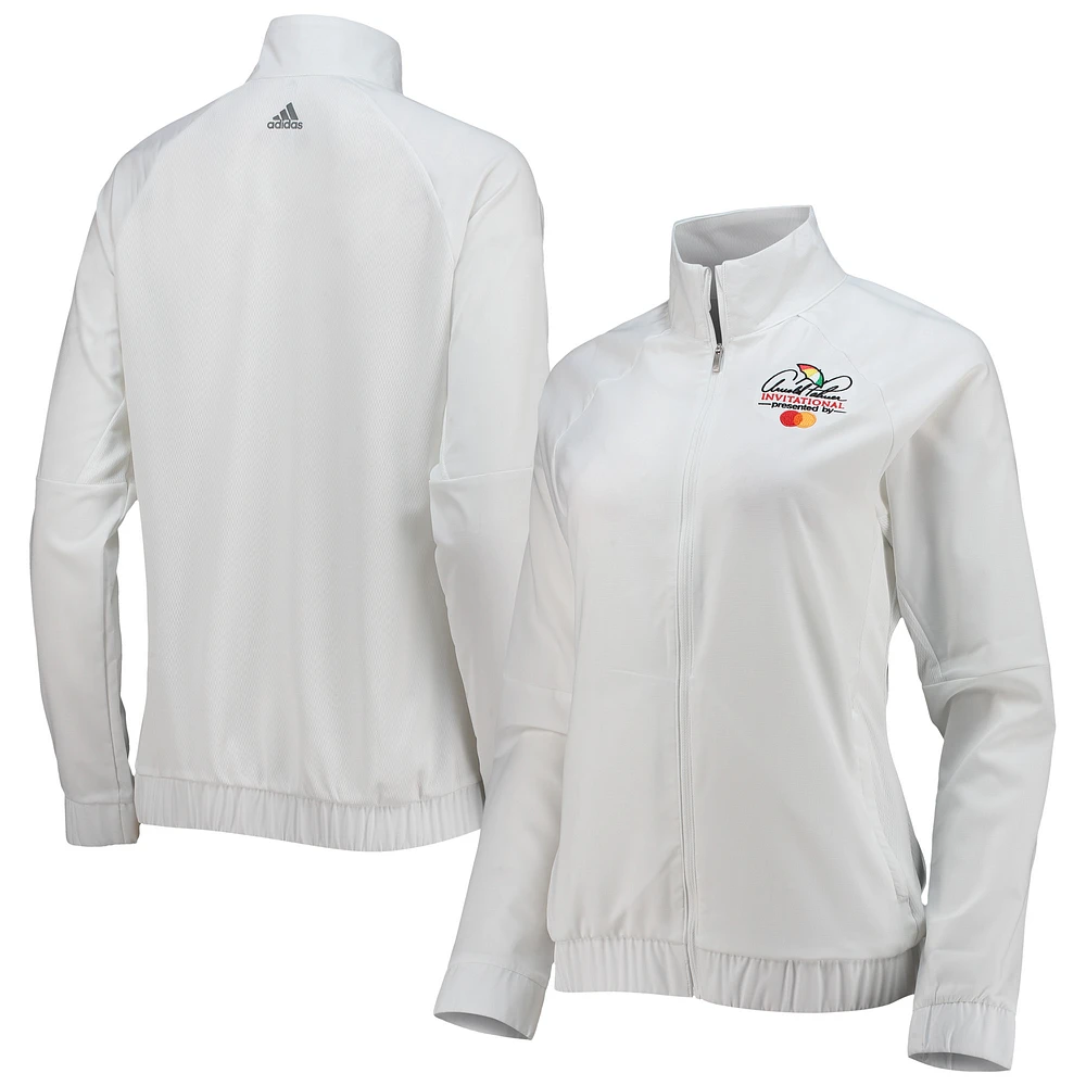 Women's adidas White Arnold Palmer Invitational Essentials Raglan Full-Zip Jacket