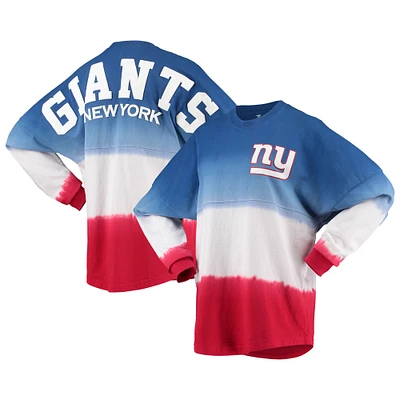 Women's Fanatics Royal/Red New York Giants Ombre Long Sleeve T-Shirt