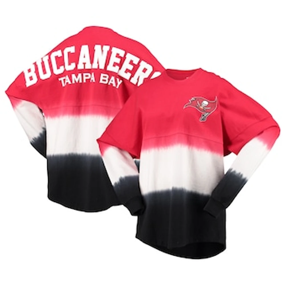 Women's Fanatics Red/Black Tampa Bay Buccaneers Ombre Long Sleeve T-Shirt