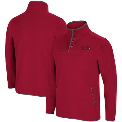 Men's Colosseum Cardinal Arkansas Razorbacks Rebound Snap Pullover Jacket