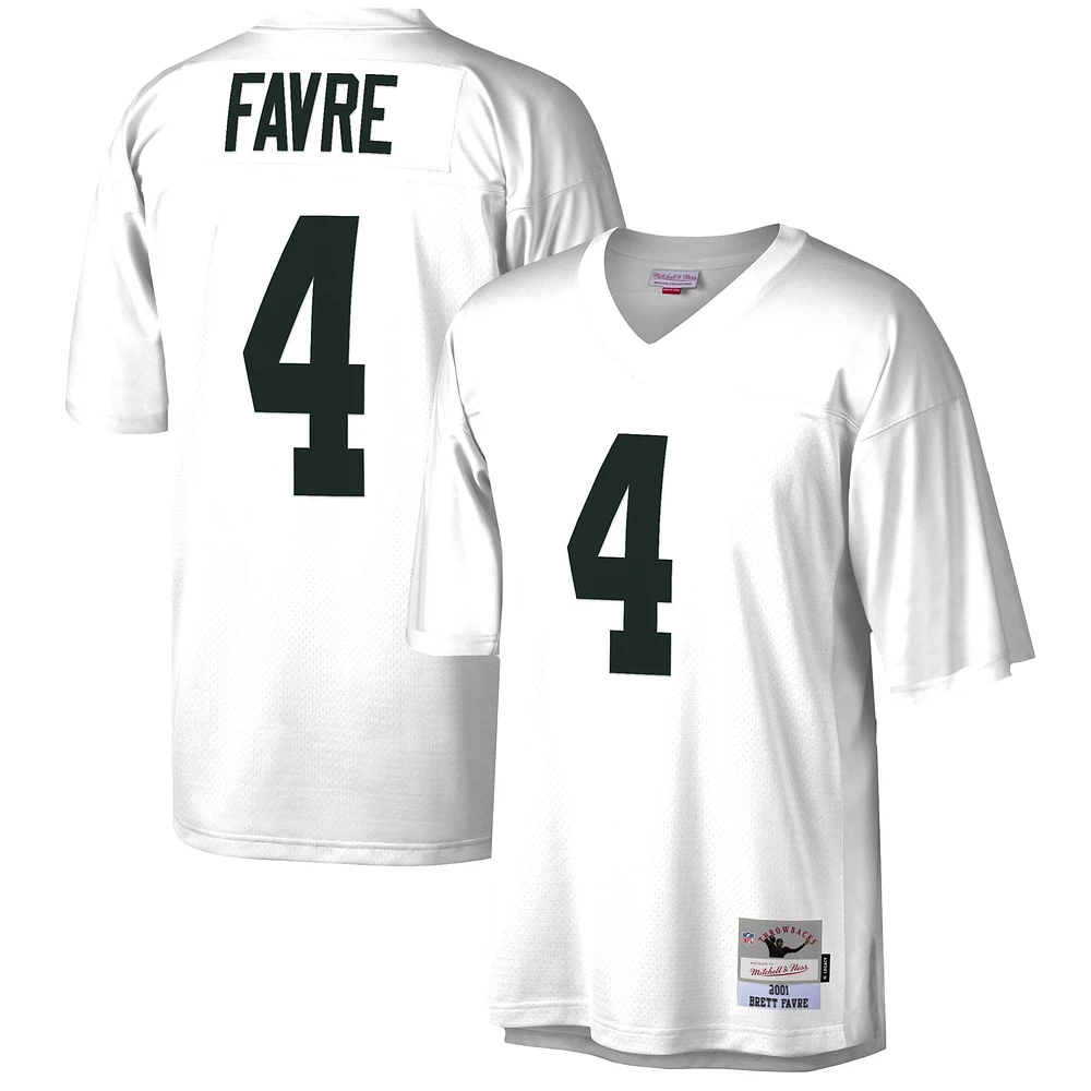 Men's Mitchell & Ness Brett Favre White Green Bay Packers Legacy Replica Jersey