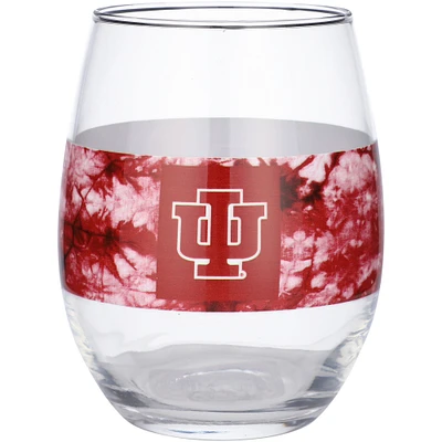 Indiana Hoosiers 15oz. Vintage Tie-Dye Stemless Wine Glass