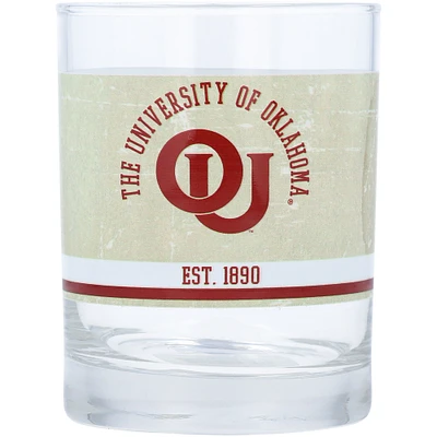 Oklahoma Sooners 14oz. Vintage Retro Rocks Glass