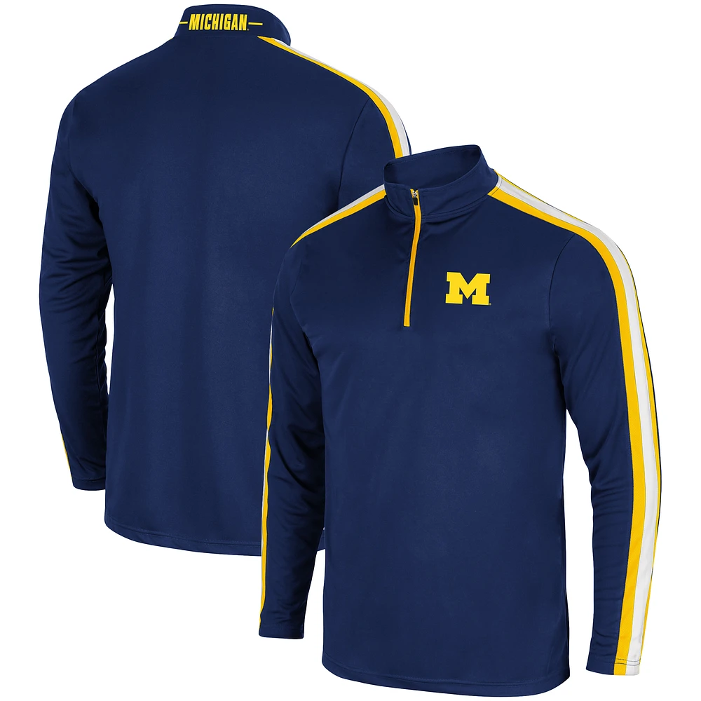 Men's Colosseum Navy Michigan Wolverines 1955 Quarter-Zip Jacket