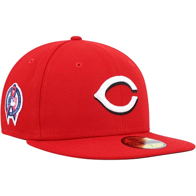 Men's New Era Red Cincinnati Reds 9/11 Memorial Side Patch 59FIFTY Fitted Hat