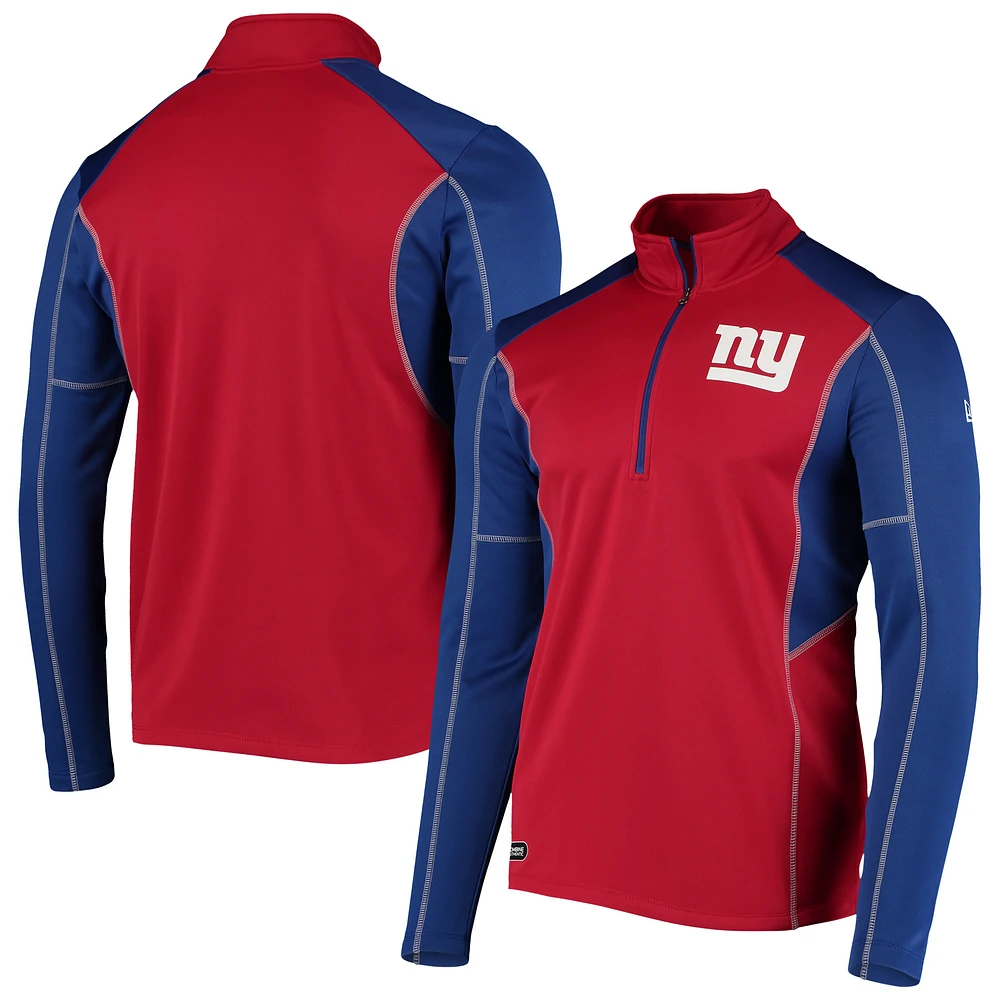 Men's New Era Red New York Giants Combine Authentic Two-a-Days Half-Zip Jacket