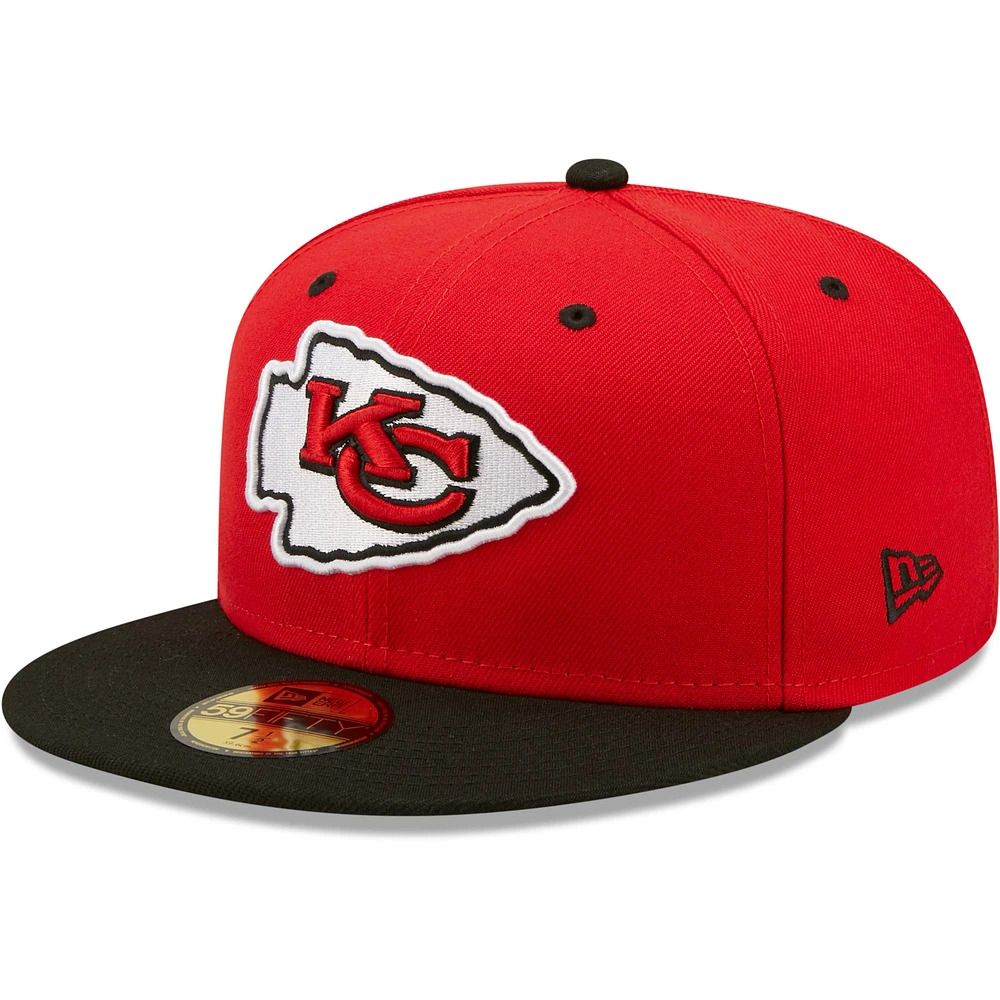 Men's New Era  Red/Black Kansas City Chiefs Flipside 2Tone 59FIFTY Fitted Hat