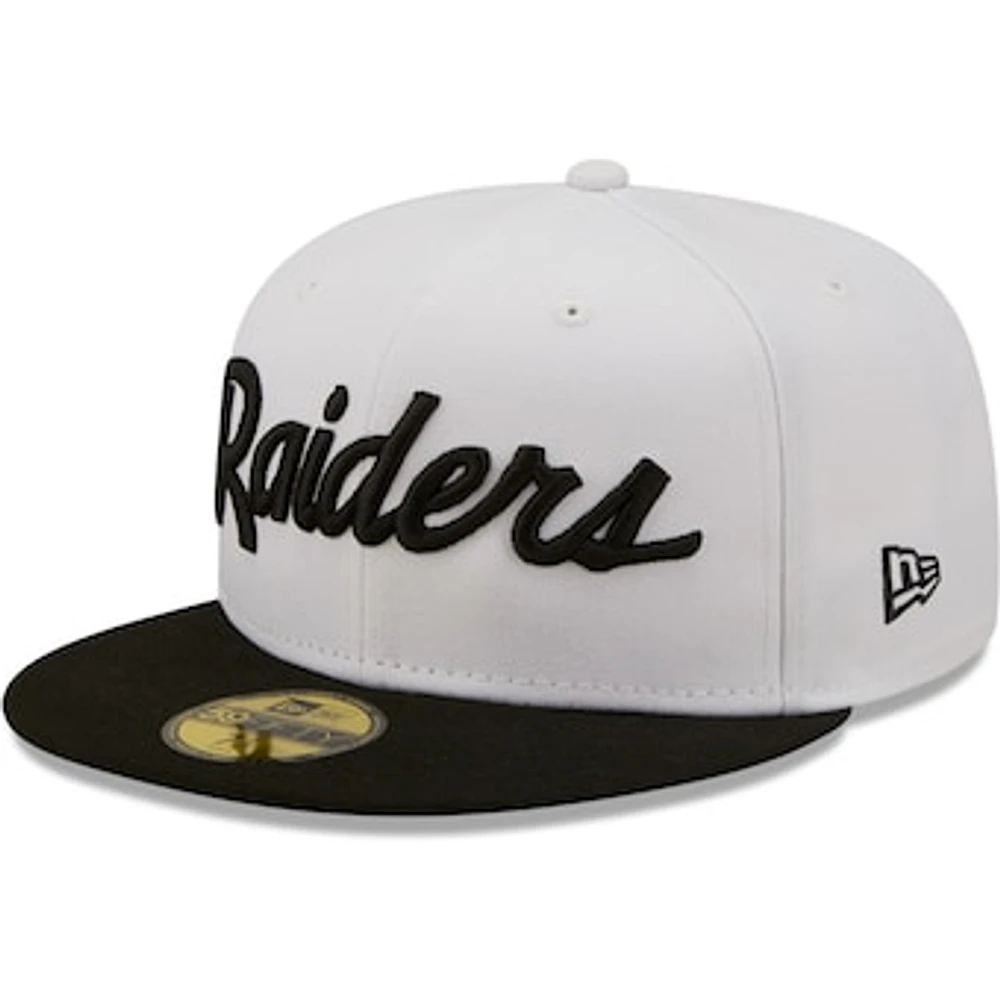 Men's New Era /Black Las Vegas Raiders Flipside 2Tone 59FIFTY Fitted Hat