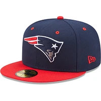 Men's New Era  Navy/Red England Patriots Flipside 2Tone 59FIFTY Fitted Hat