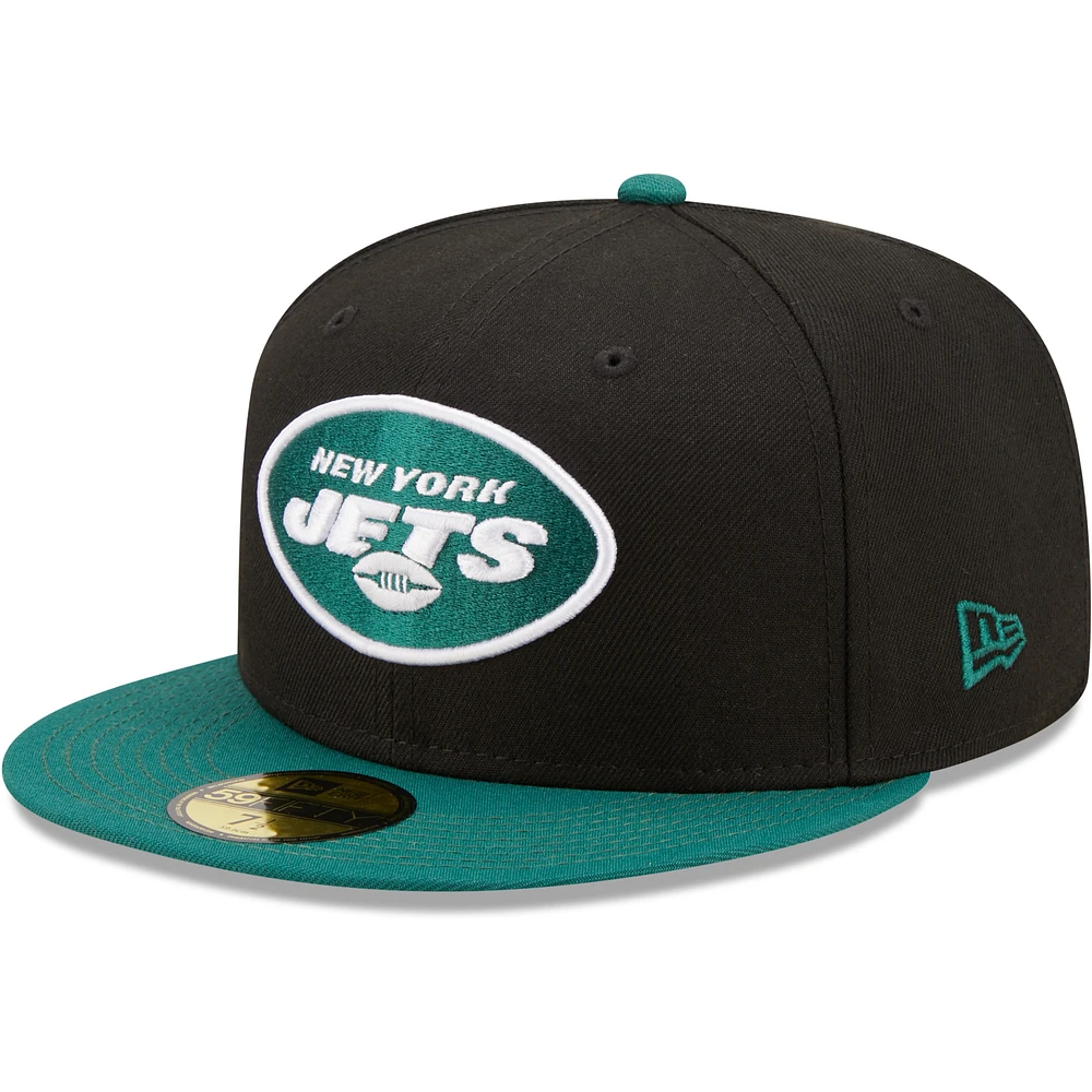 Men's New Era  Black/Green New York Jets Flipside 2Tone 59FIFTY Fitted Hat