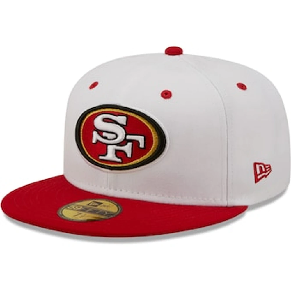 Men's New Era  White/Scarlet San Francisco 49ers Flipside 2Tone 59FIFTY Fitted Hat