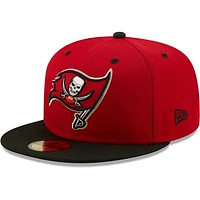 Men's New Era  Red/Black Tampa Bay Buccaneers Flipside 2Tone 59FIFTY Fitted Hat