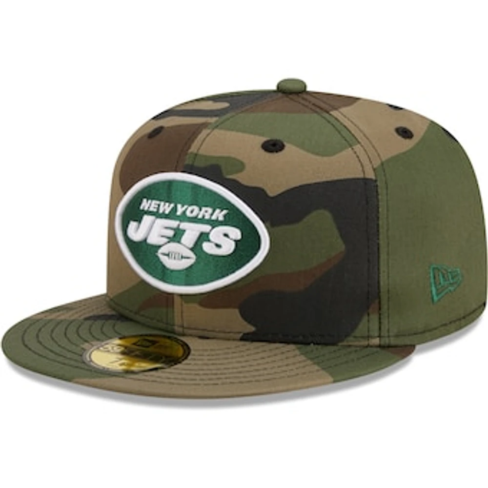 Men's New Era Camo New York Jets Woodland 59FIFTY Fitted Hat