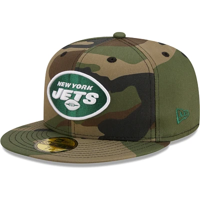 Men's New Era Camo New York Jets Woodland 59FIFTY Fitted Hat