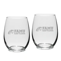 Florida A&M Rattlers 2-Piece 15oz. Stemless Wine Glass Set