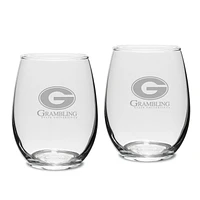 Grambling Tigers 2-Piece 15oz. Stemless Wine Glass Set