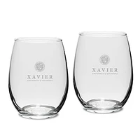 XULA Gold 2-Piece 15oz. Stemless Wine Glass Set