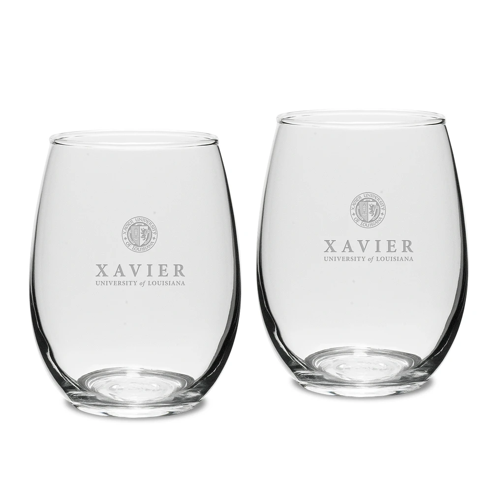 XULA Gold 2-Piece 15oz. Stemless Wine Glass Set