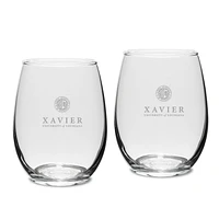 XULA Gold 2-Piece 15oz. Stemless Wine Glass Set