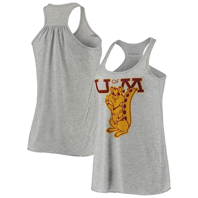 Women's Homefield Ash Minnesota Golden Gophers Vintage Racerback Tank Top