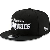 Men's New Era Black Jacksonville Jaguars Gothic Script 9FIFTY Snapback Hat