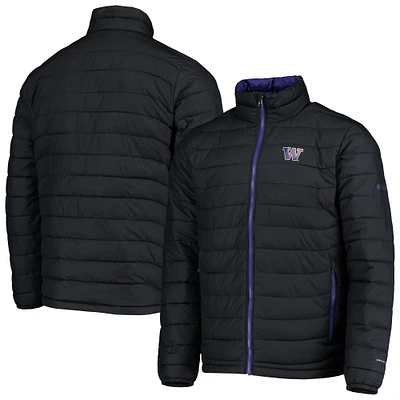 Men's Columbia Black Washington Huskies Powder Lite Omni-Heat Reflective Full-Zip Jacket