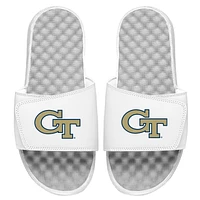 Men's ISlide White Georgia Tech Yellow Jackets Primary Logo Slide Sandals