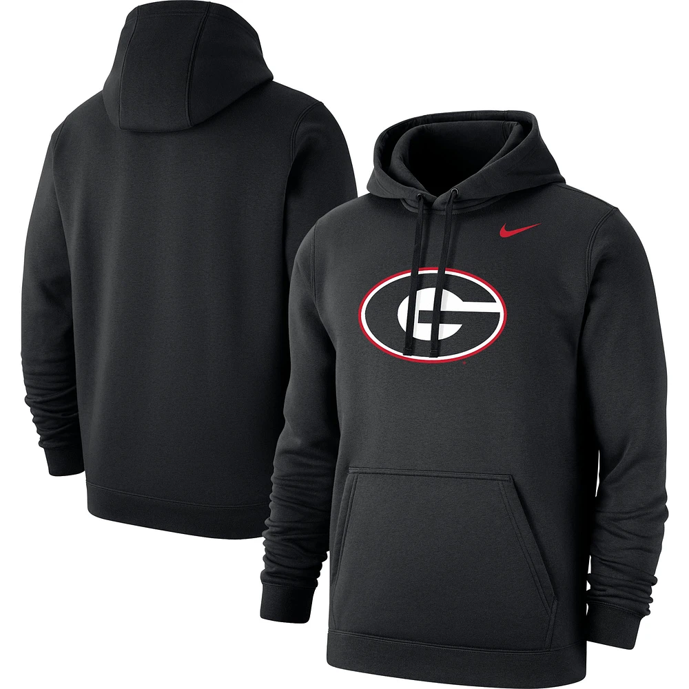 Men's Nike Black Georgia Bulldogs Primary Team Logo Club Pullover Hoodie