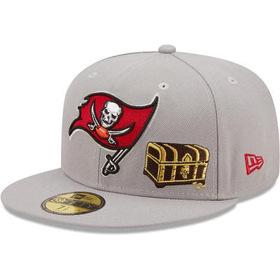 Men's New Era Gray Tampa Bay Buccaneers City Describe 59FIFTY Fitted Hat