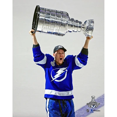 Ondrej Palat Tampa Bay Lightning Unsigned 2021 Stanley Cup Champions Raising Photograph