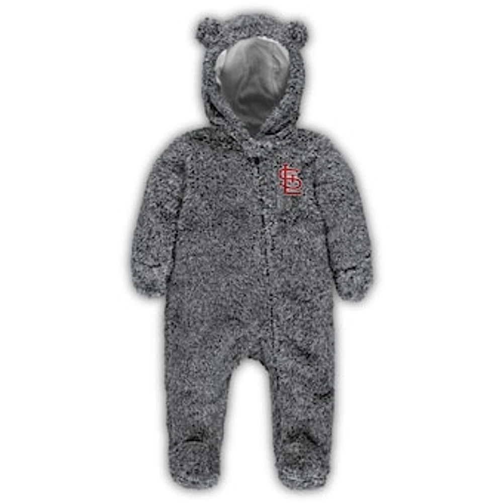 Newborn & Infant Gray St. Louis Cardinals Game Nap Teddy Fleece Bunting Sleeper