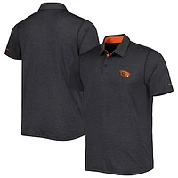 Men's Columbia Black Oregon State Beavers Tech Trail Omni-Shade Polo