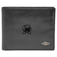 Men's Fossil Black Maryland Terrapins Leather Ryan RFID Flip ID Bifold Wallet