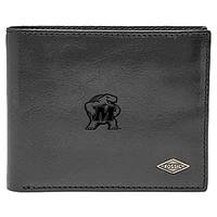 Men's Fossil Black Maryland Terrapins Leather Ryan RFID Flip ID Bifold Wallet