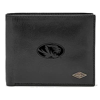 Men's Fossil Black Missouri Tigers Leather Ryan RFID Passcase Wallet