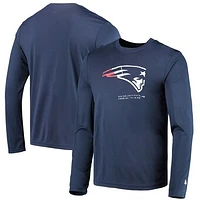 Men's New Era Navy New England Patriots Combine Authentic Sections Long Sleeve T-Shirt