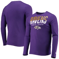 Men's New Era Purple Baltimore Ravens Combine Authentic Split Line Long Sleeve T-Shirt