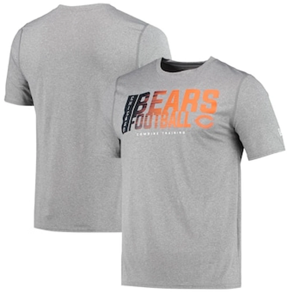 Men's New Era Heathered Gray Chicago Bears Combine Authentic Game On T-Shirt