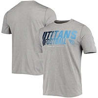 Men's New Era Heathered Gray Tennessee Titans Combine Authentic Game On T-Shirt