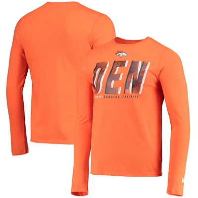 Men's New Era Orange Denver Broncos Combine Authentic Static Abbreviation Long Sleeve T-Shirt