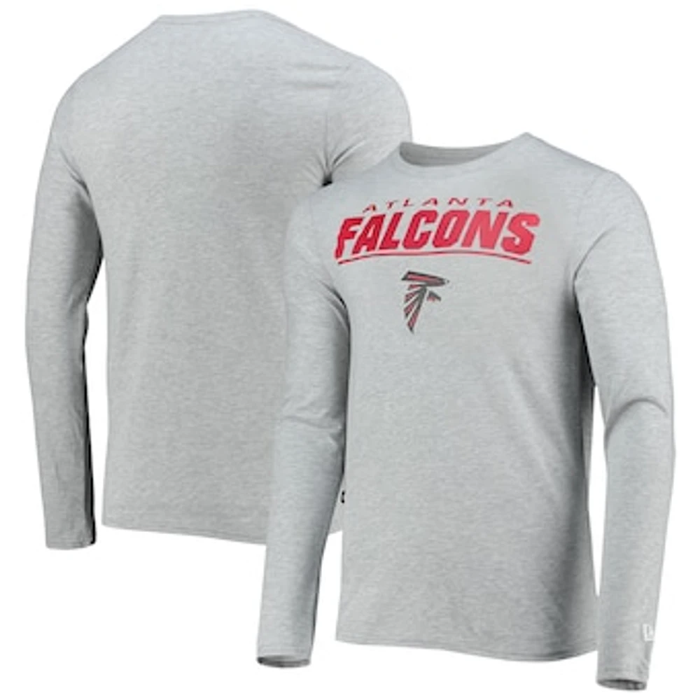 Men's New Era Heathered Gray Atlanta Falcons Combine Authentic Stated Long Sleeve T-Shirt