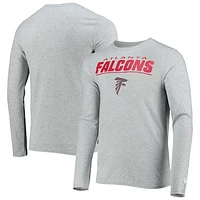 Men's New Era Heathered Gray Atlanta Falcons Combine Authentic Stated Long Sleeve T-Shirt