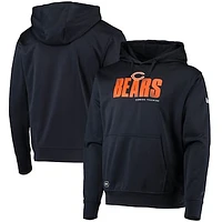 Men's New Era Navy Chicago Bears Combine Authentic Hard Hash Pullover Hoodie